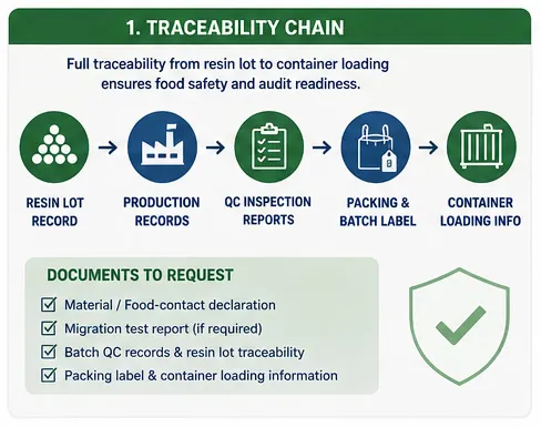 Food-grade FIBC traceability from resin lot to container loading