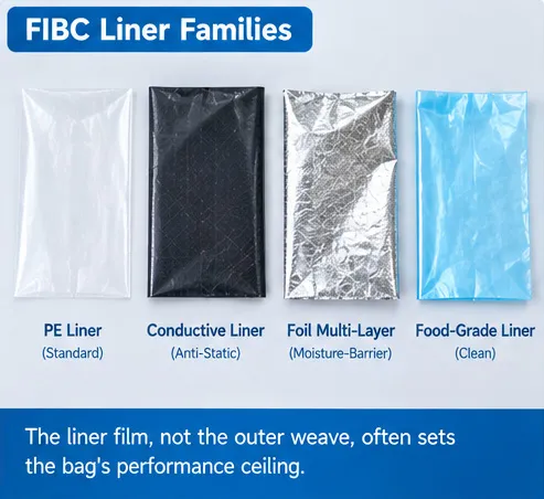 PE, conductive, foil multilayer and food-grade FIBC liners