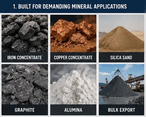 Mining FIBC bags for iron concentrate, copper concentrate, silica sand and other mineral materials