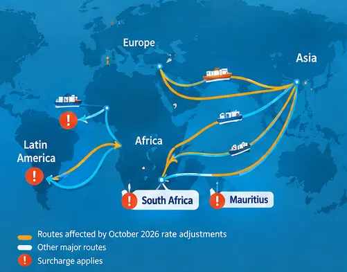 Asia-to-Africa and Latin America shipping routes for woven polypropylene bags