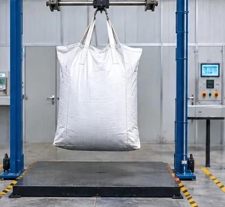 Illustration of a UN design-type drop test on a filled woven PP bag