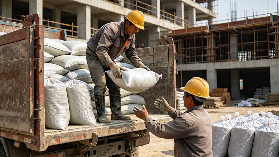 Building Material PP woven bags used for handling and transporting construction materials