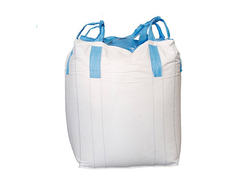 Blue ribbon FIBC bag with reinforced lifting loops for bulk material handling