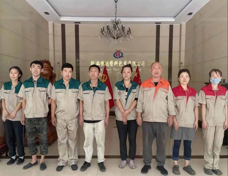 Professional circular weaving workshop team for PP woven bags manufacturing