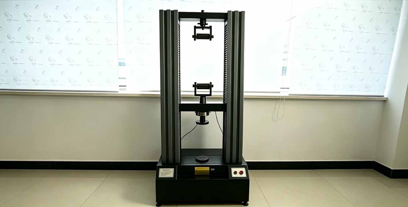 Webbing strength tester used to measure the tensile strength of FIBC lifting webbings.