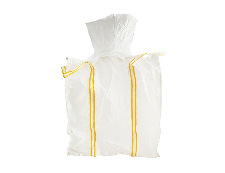 FIBC bulk bag with top inlet and bottom outlet to maintain bag stability