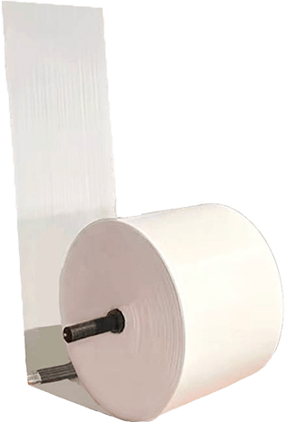 Roll of white PP woven fabric for bag and bulk packaging production