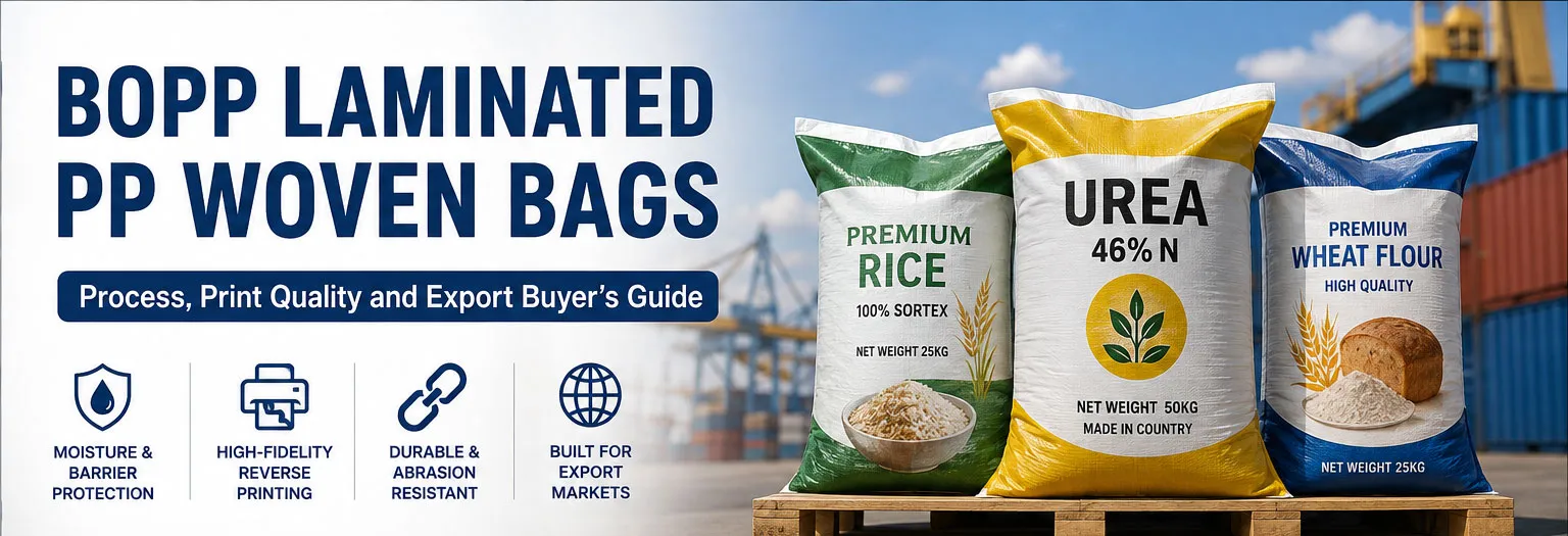 BOPP laminated PP woven bags for agricultural and export packaging