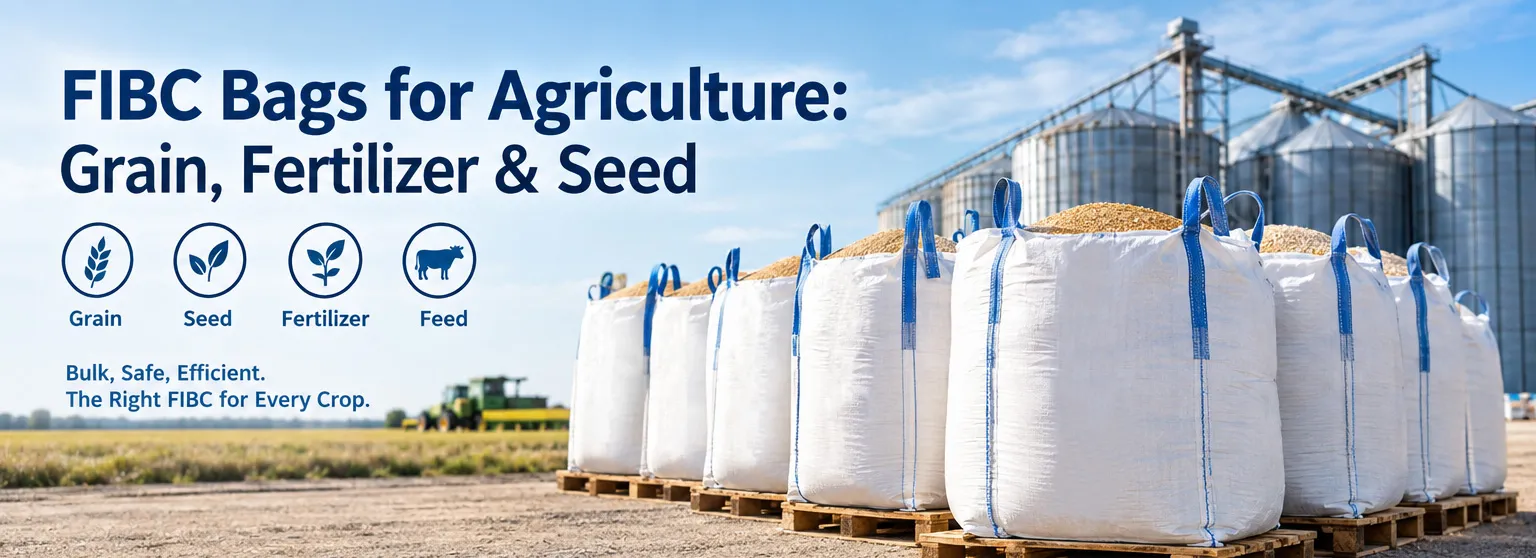 Bulk FIBC bags for agriculture for grain, fertilizer, seed and feed