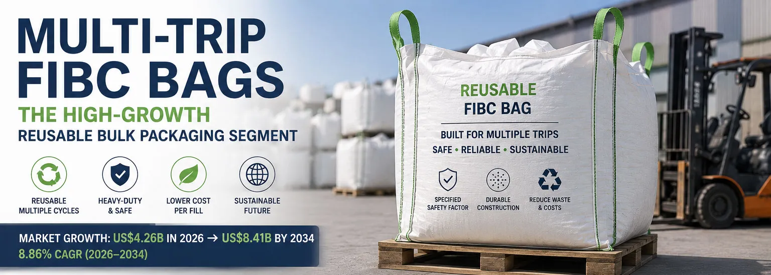 Multi-trip FIBC bags for reusable industrial bulk packaging