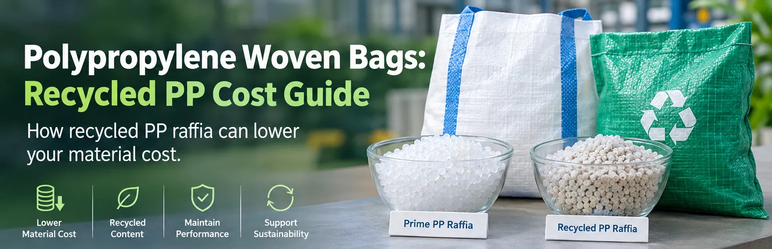 Prime and recycled PP raffia for polypropylene woven bag production