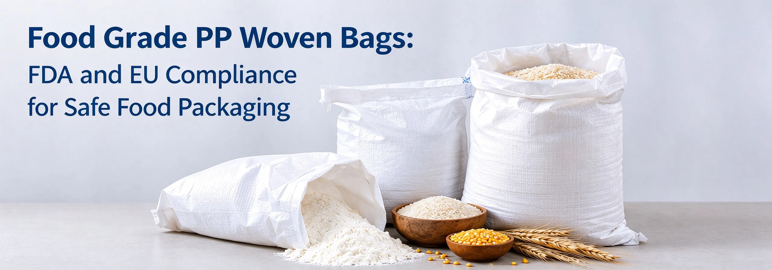Food grade PP woven bags with PE inner liner for grain and flour packaging